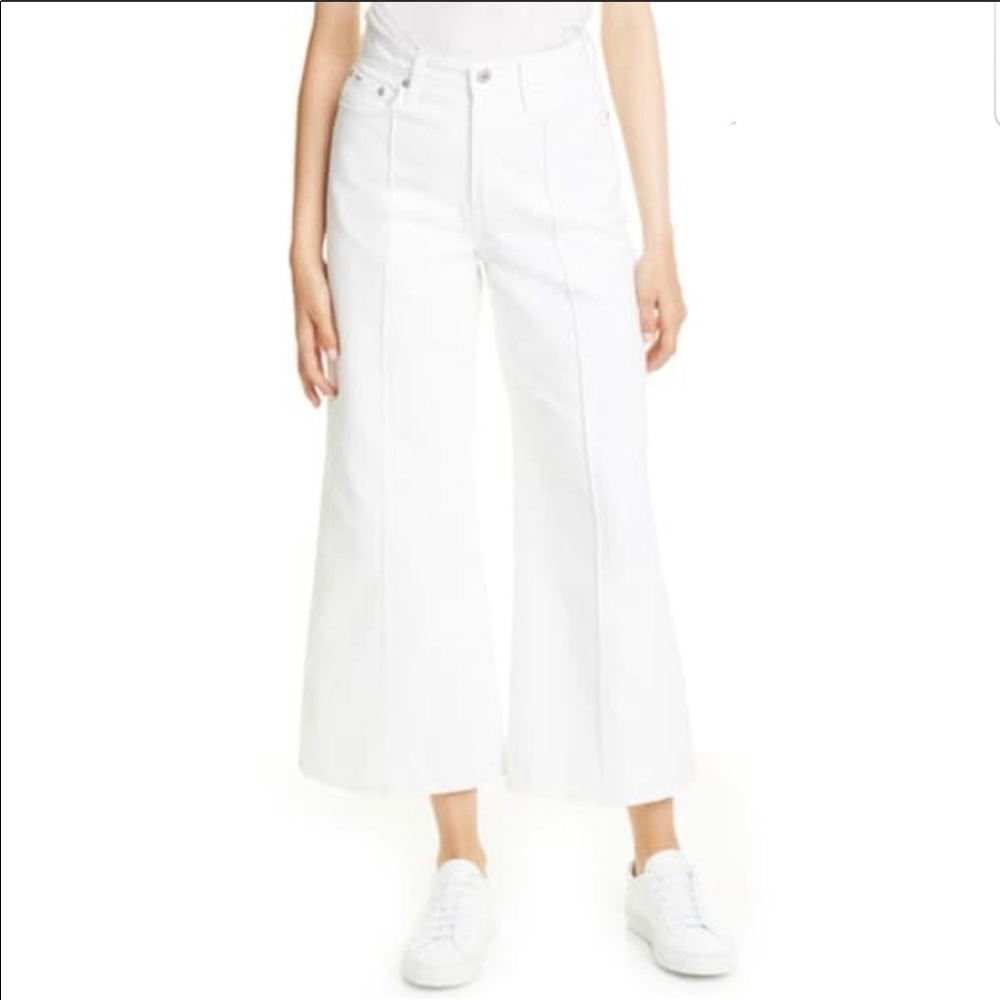 Polo Ralph Lauren wide leg crop white jeans